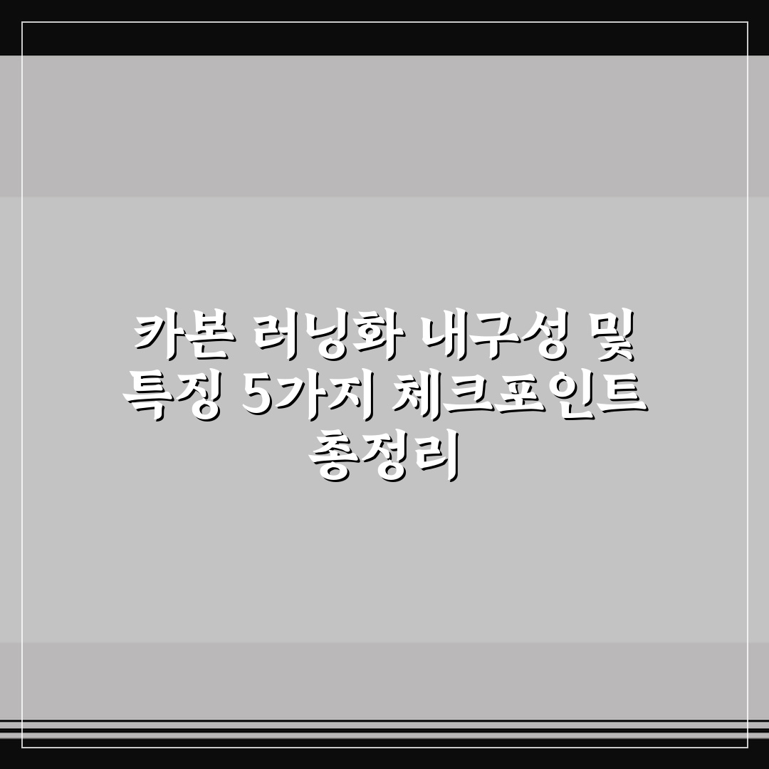 카본 러닝화 내구성 및 특징 5가지 체크포인트 총정리