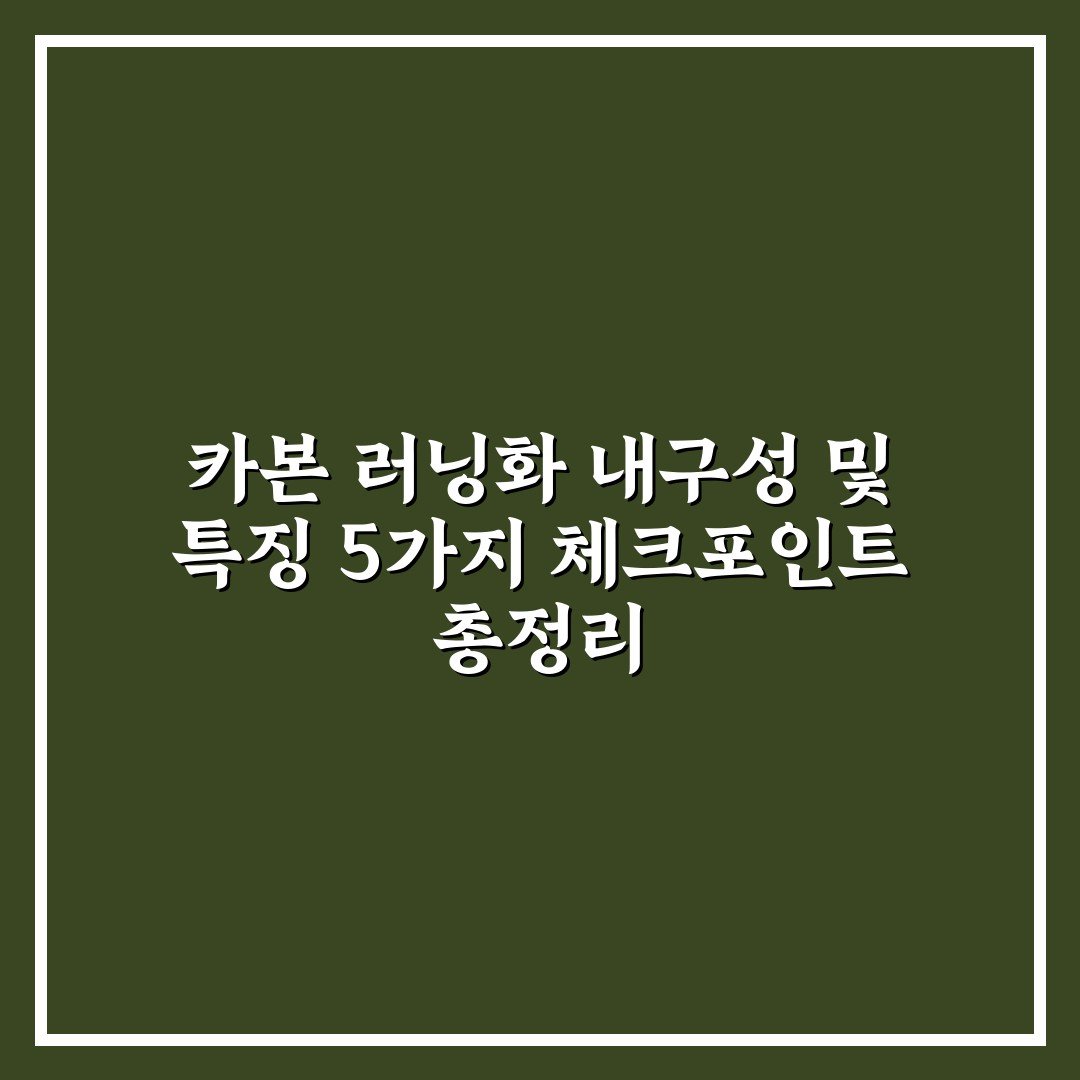 카본 러닝화 내구성 및 특징 5가지 체크포인트 총정리
