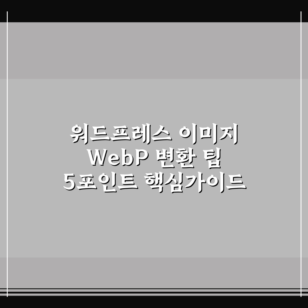 워드프레스 이미지 WebP 변환 팁 5포인트 핵심가이드 비교와 분석